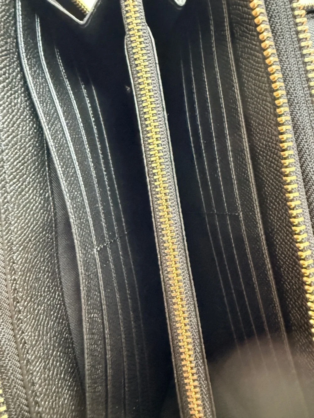 Coach Black Leather Double Zip Wristlet Wallet New With Tags Gold Hardware - Picture 6 of 10